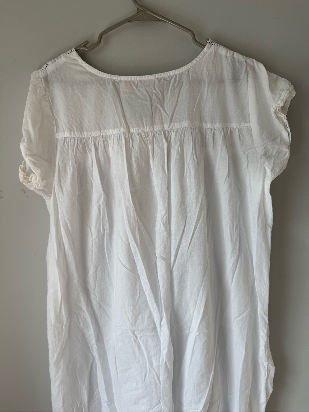 VTG COLLECTIONS ETC Cotton Eyelet Babydoll Dress MIDI MINI Dress White Size L XL - Picture 6 of 7